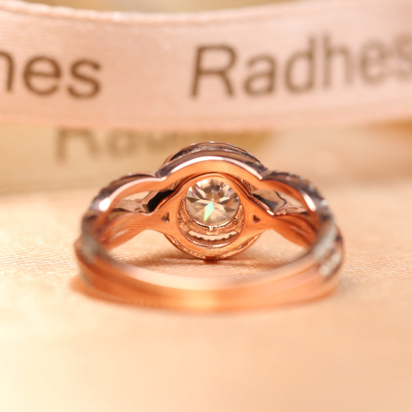 Bestselling vintage 1.6 carat Round cut Moissanite milgrain Wedding Ring Set in Rose Gold