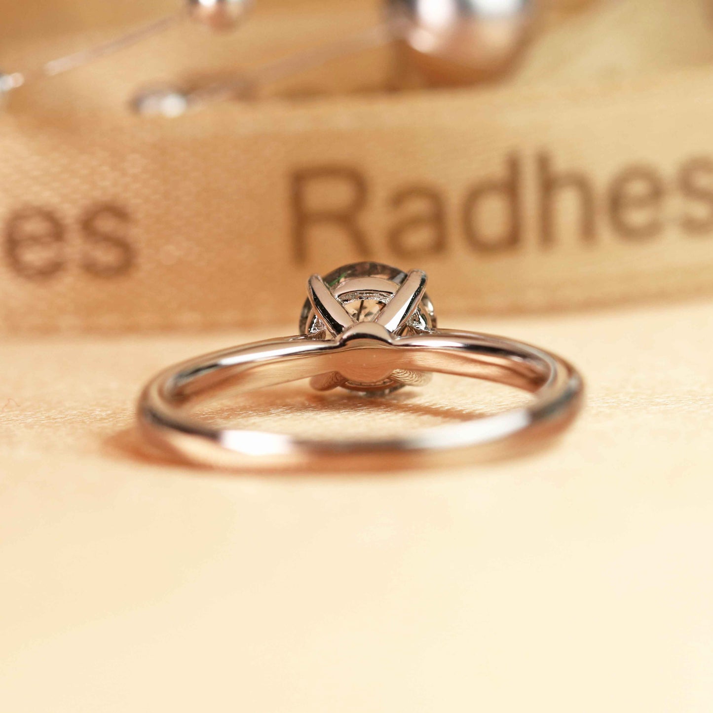 Classic 4 Prong 1 carat Round Cut Rutilated Quartz Solitaire Ring for Women in White Gold