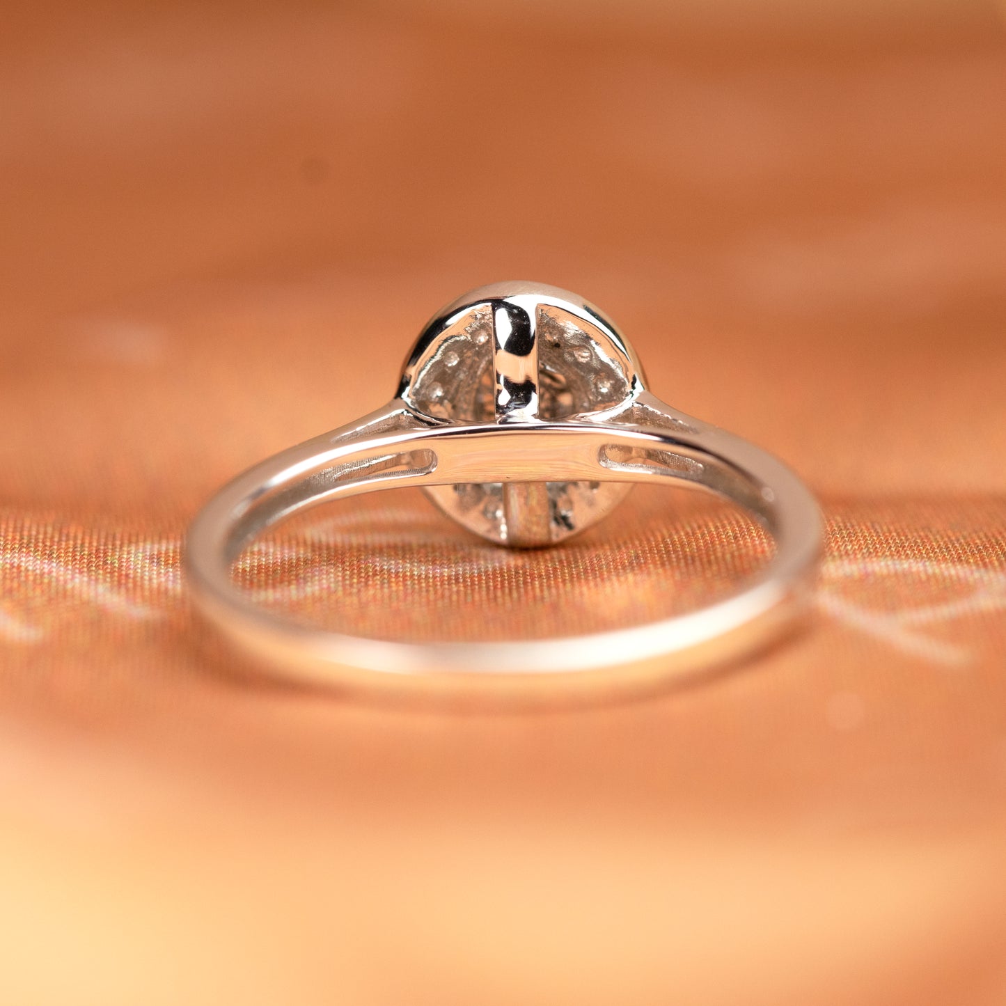 Bezel Halo 1.25 carat Oval Cut Rutilated Quartz and Diamond Plain Shank Engagement Ring in White Gold