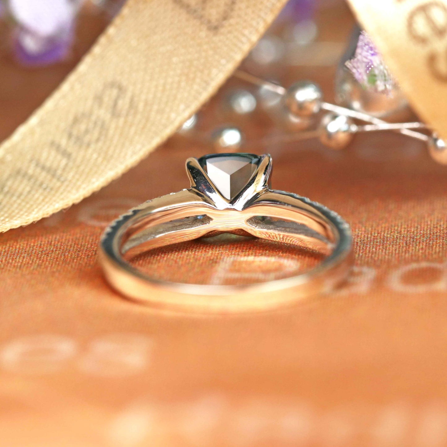 1.25 carat Cushion Cut Alexandrite Diamond Pave Split Shank Solitaire Engagement Ring in White Gold