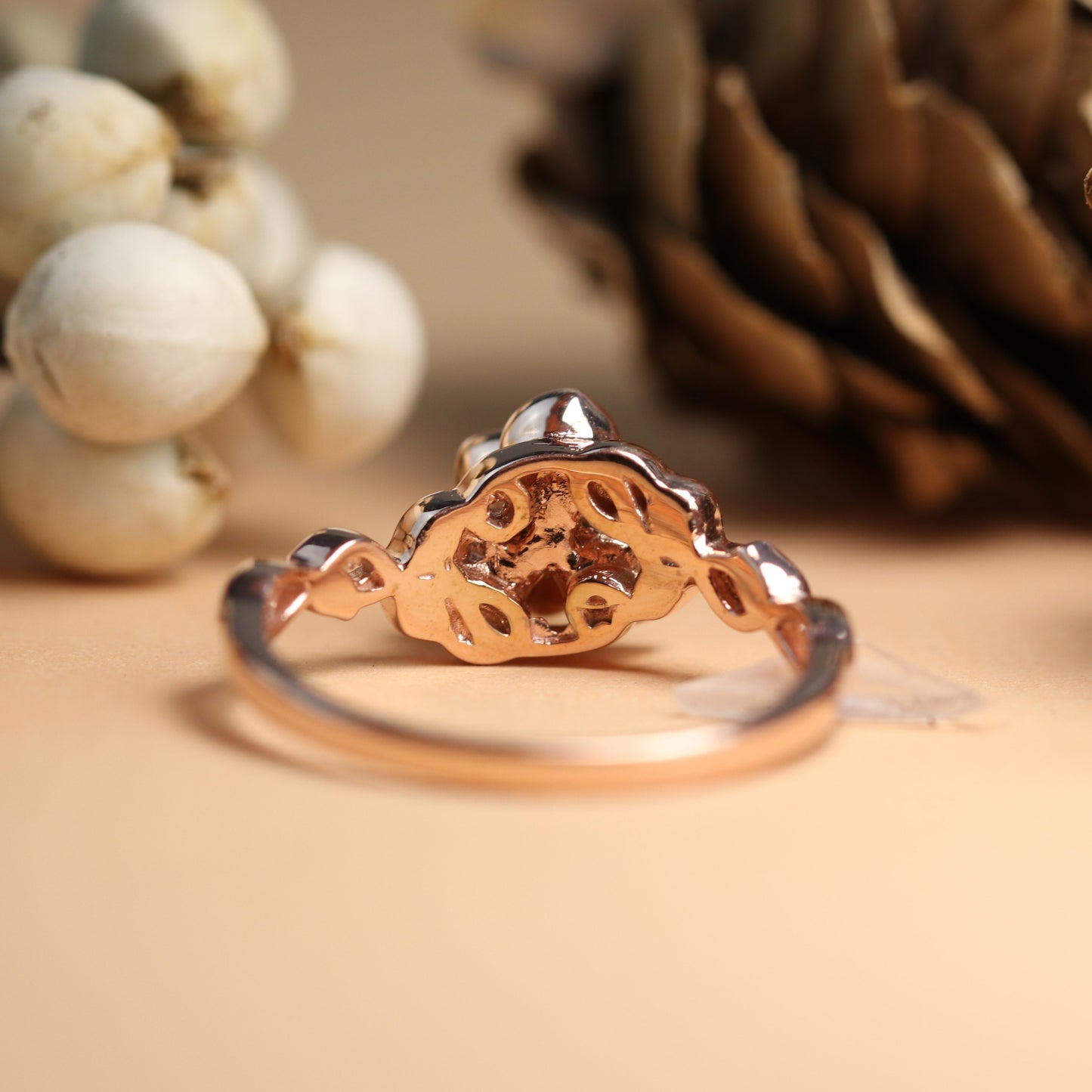 New 0.75 Carat Round Cut Fire Opal Rose Flower Wedding Ring for Women in Gold