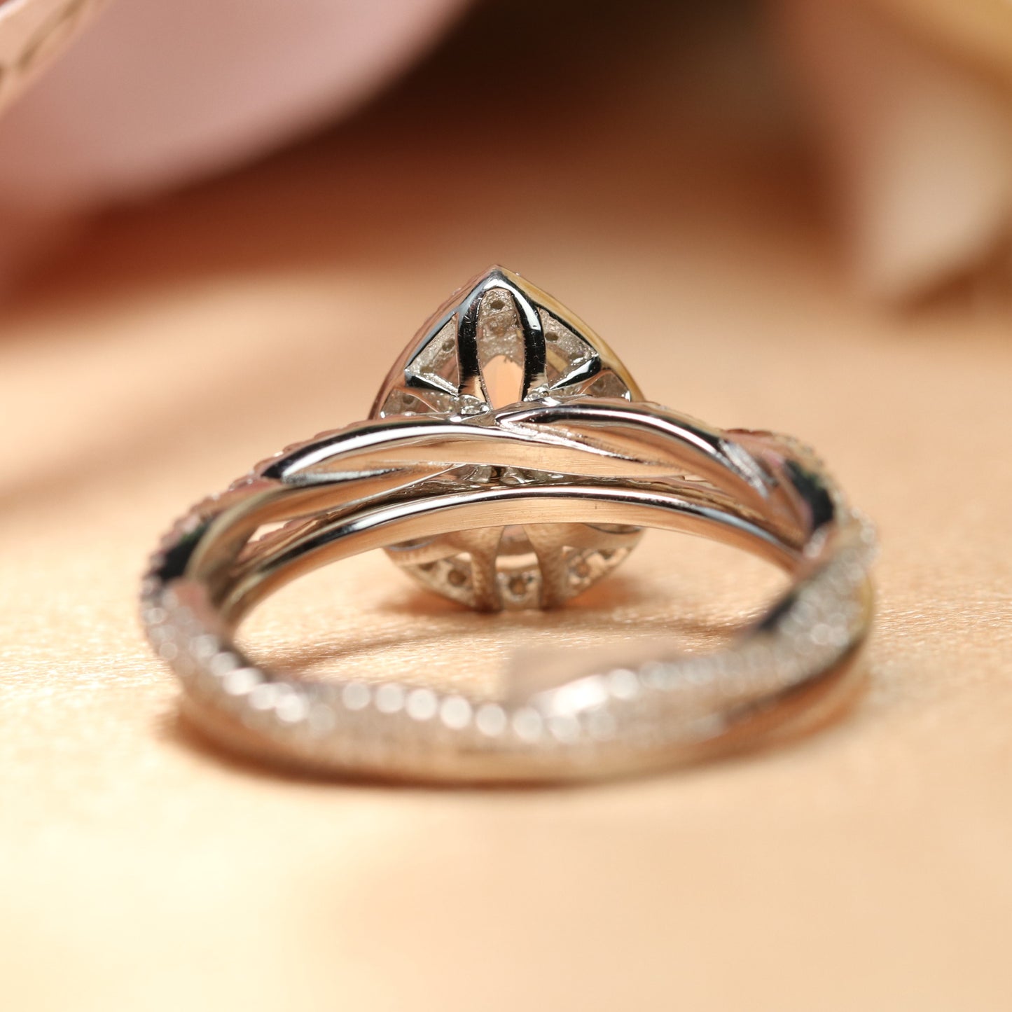 Perfect 1.5 Carat Fire Opal Tear Drop Wedding Ring Set with Matching Eternity Wedding Ring Band