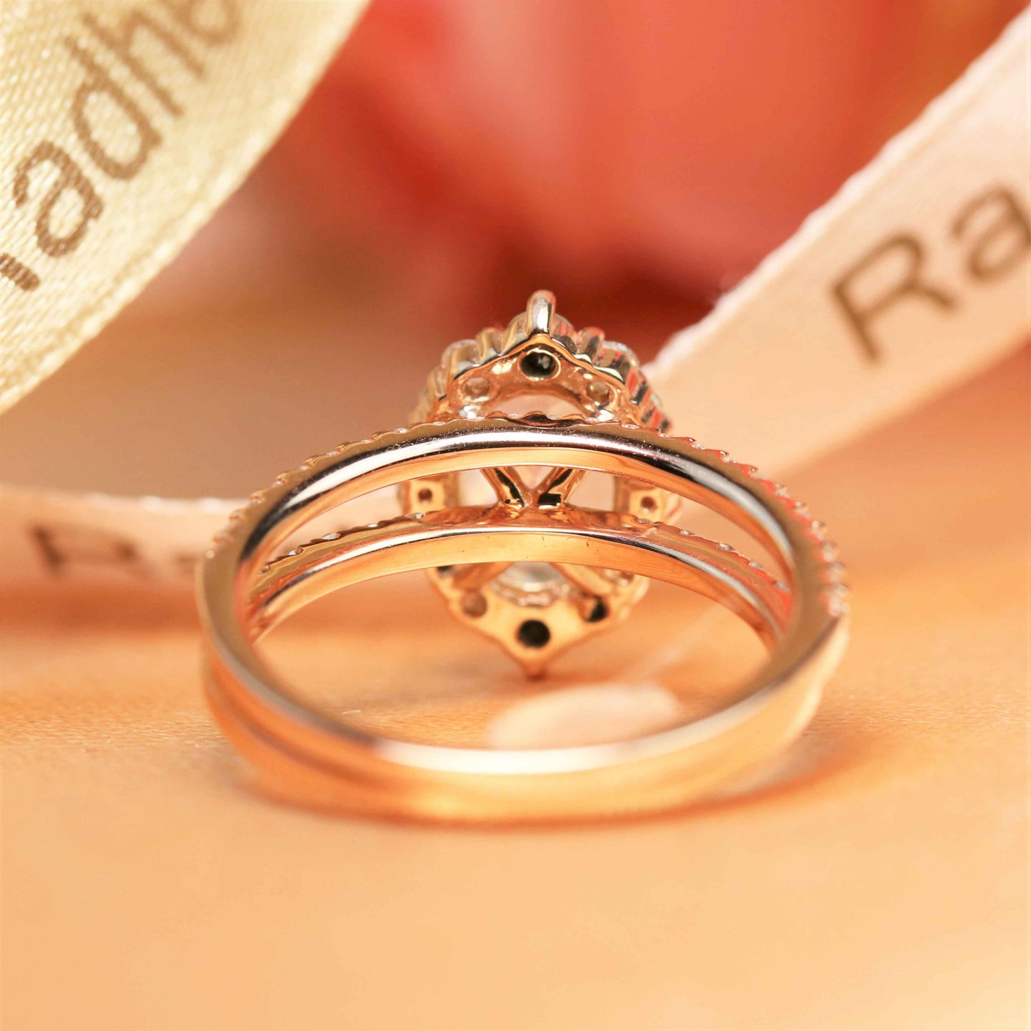 Flower Shape Halo 1.75 carat Oval Cut Rainbow Moonstone Wedding Set, Matching Wedding Ring Band