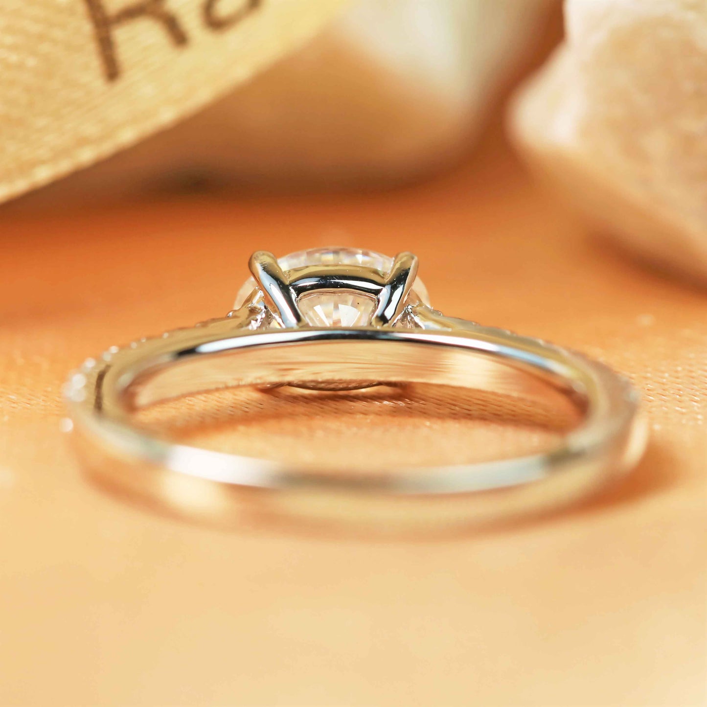 Classic 1.1 carat oval cut east west setting Moissanite Engagement Ring in Gold