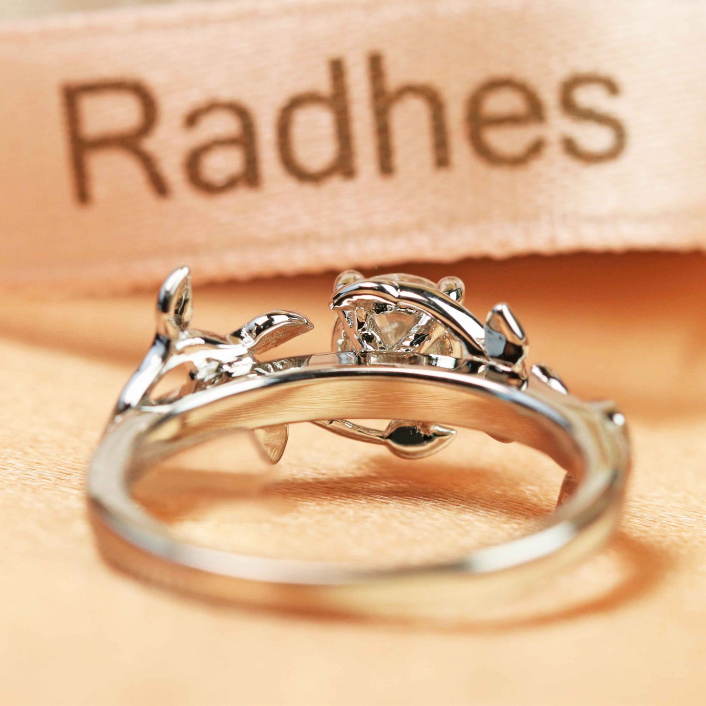 Bestselling 1 carat Round cut Moissanite Vine Engagement Ring in Gold
