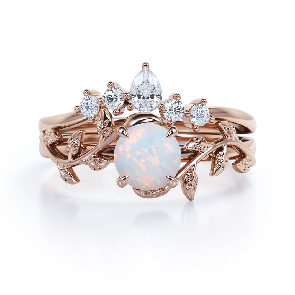 Opal Engagement Ringopal Wedding Setrose Gold Engagement 