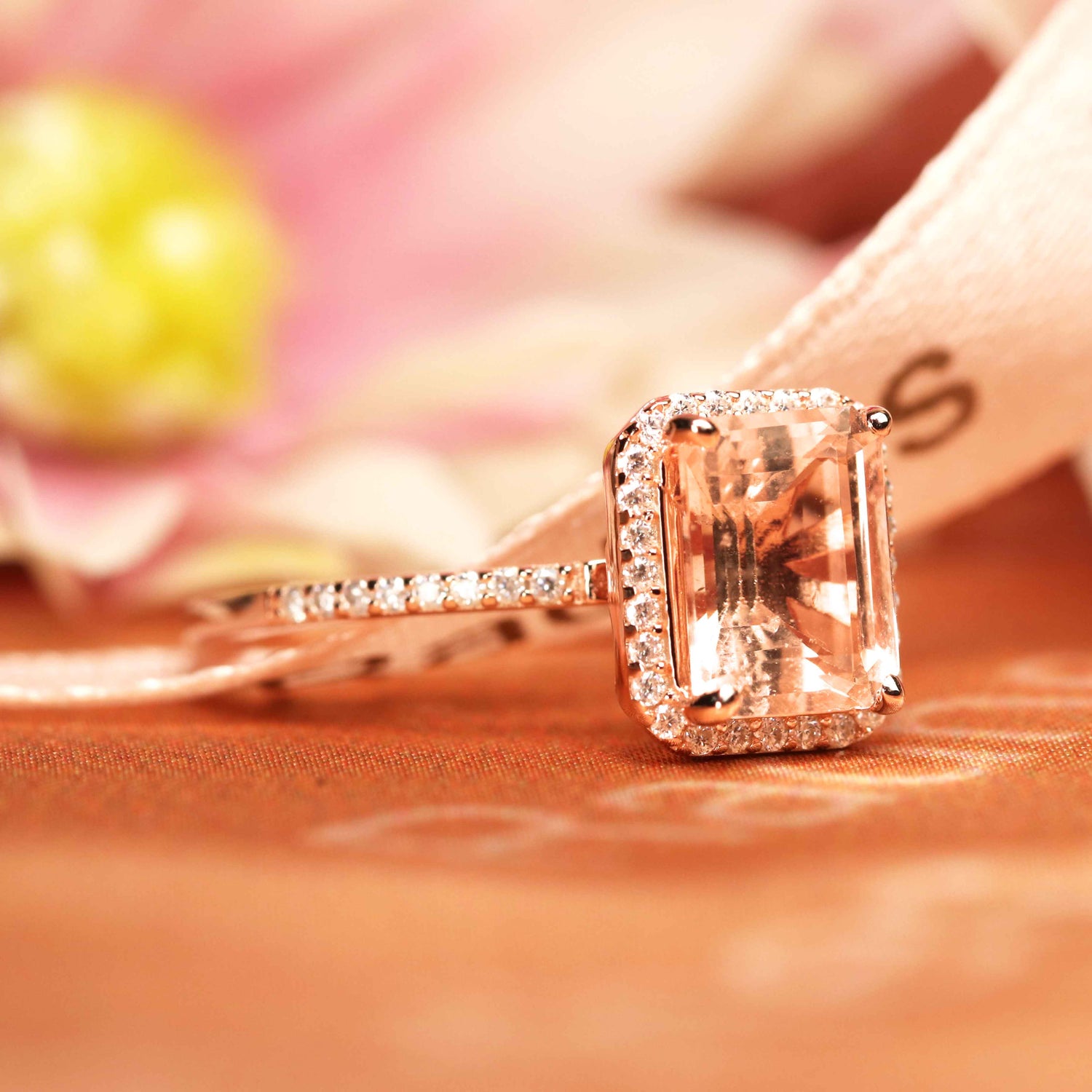 Amazon.com: unique morganite Engagement Ring 14K Rose Gold Vintage Ring  Pink Gemstone Wedding Ring : Handmade Products