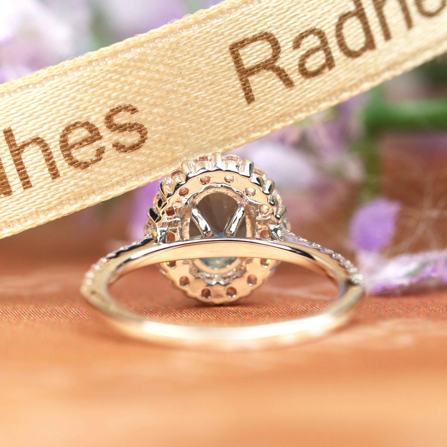 Luxurious 1.5 carat Oval Cut Alexandrite and Diamond Halo Flower Ring for Her in White Gold
