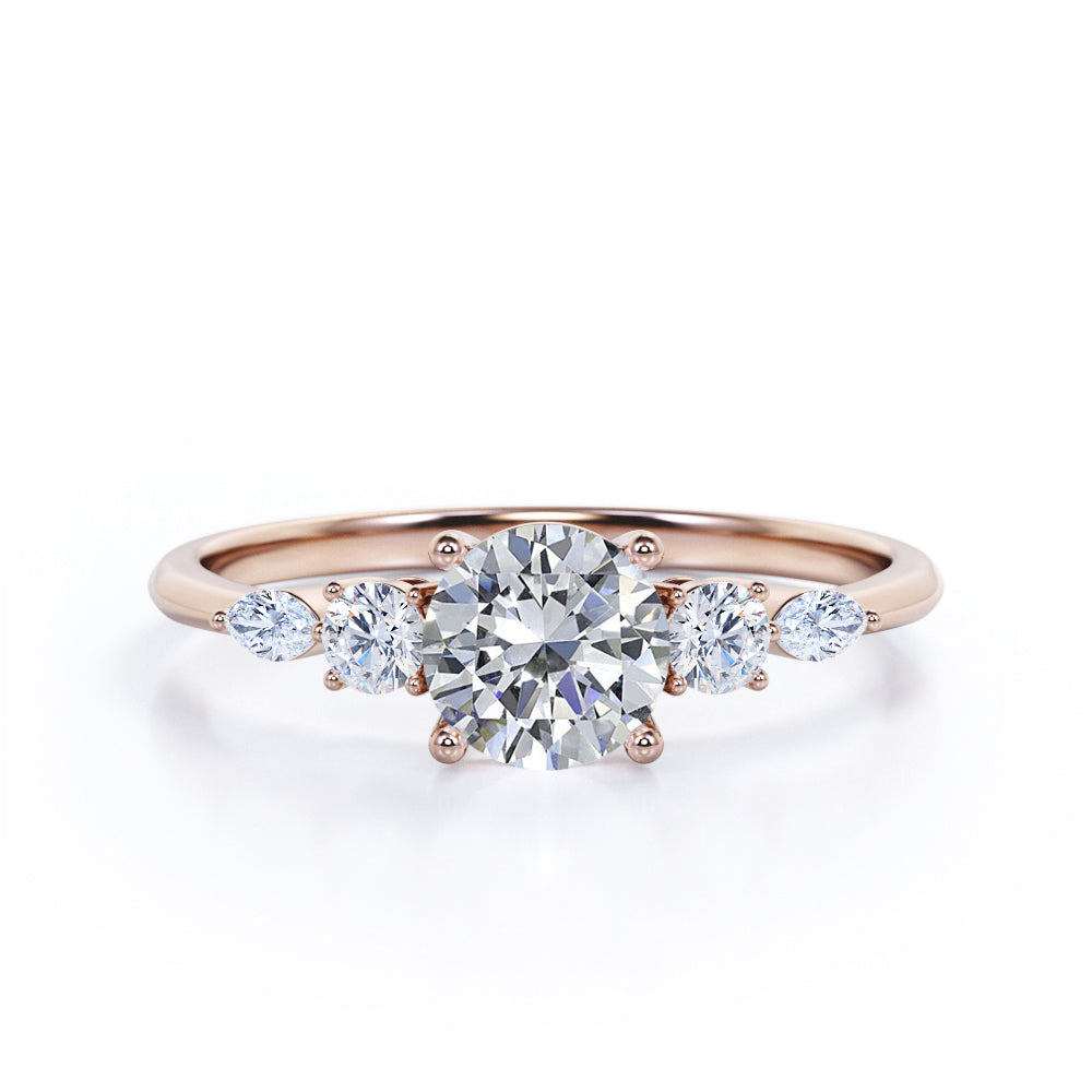 3.00cttw Trellis Radiant Cut Diamond Five Stone Ring – deBebians