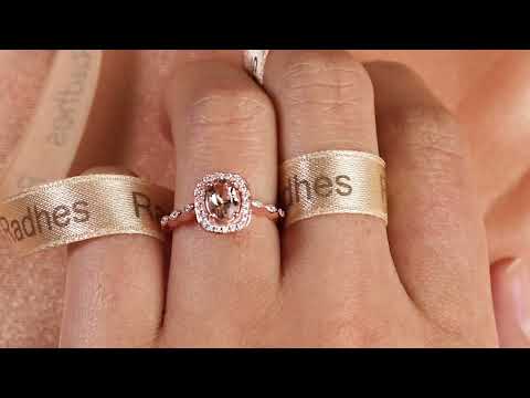 Bestselling carat oval cut peach pink Morganite Halo