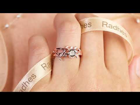 Nature Inspired 14K White Gold 1.0 Ct Cubic Zirconia and Diamond Leaf and  Vine Wedding Ring Set R180S-14KWGDCZ | Caravaggio Jewelry
